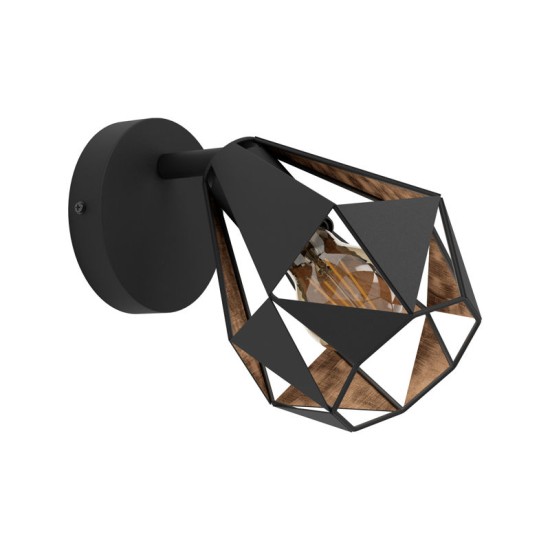 APLICA VINTAGE EGLO CARLTON 7, E27 1X40W Ø160, NEGRU, CUPRU ANTICHIZA