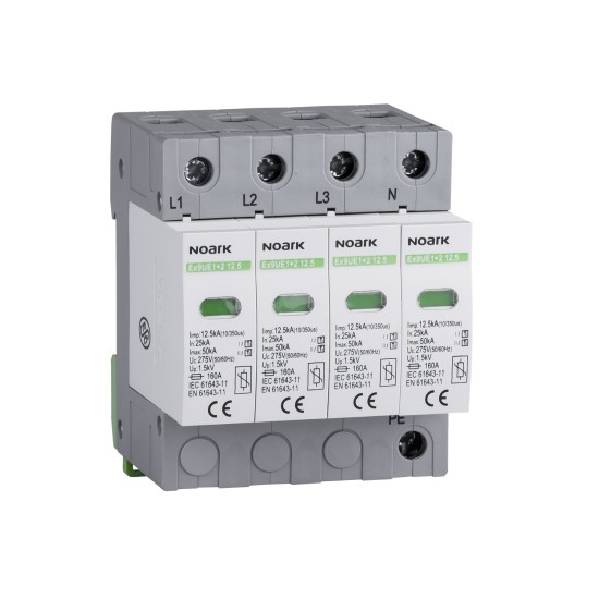 DISPOZITIV DE PROTECTIE LA SUPRATENSIUNE , CLASA 1 +2 (B + C), IIMP=12,5 KA, UC=275 VAC, 4 POLI Ex9UE1+2 12.5 4P 275