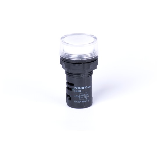 LAMPA SEMNALIZARE CU MONTAJ PE USA, CAPISON PLAT, CAPACITIV, ALB, 400V AC Ex9IL 1C w 400V AC
