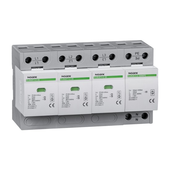 DISPOZITIV DE PROTECTIE LA SUPRATENSIUNE , CLASA 1 +2 (B + C), IIMP=25 KA, UC=280 VAC, 3+N POLI Ex9UE1+2 25 3PN 280