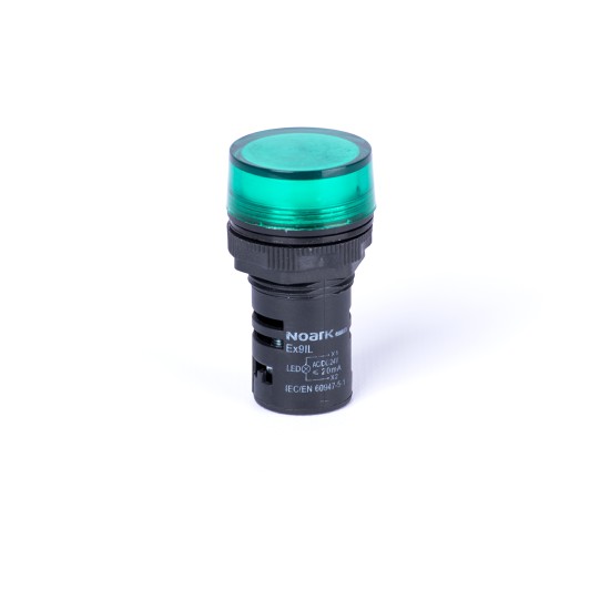 LAMPA SEMNALIZARE CU MONTAJ PE USA, CAPISON PLAT, CAPACITIV, VERDE, 230V AC Ex9IL 1C g 230V AC