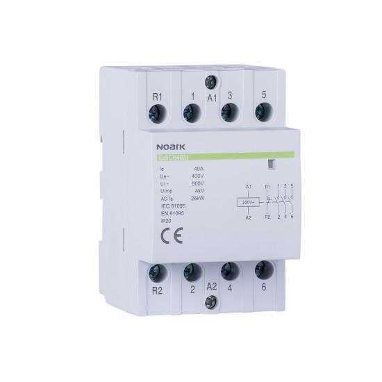 CONTACTOR DE INSTALARE, 40 A, CONT. 220/230 V, 4 NO  CONTACT Ex9CH40 40 220/230V 50/60Hz