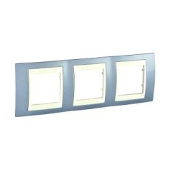 UNICA PLUS - RAMA ACOP. - 6 M - 3 PORTI ORIZONTALE - ALBASTRU METALIZAT/IVORIU