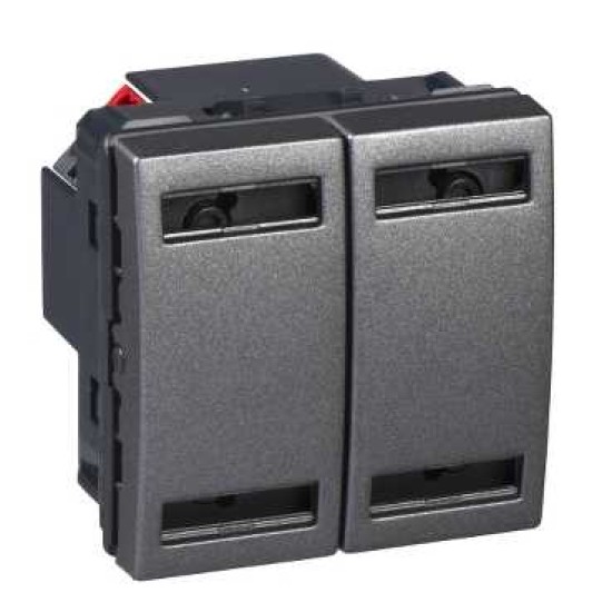 UNICA KNX - BUTON - 2X2 DIRECTII - 10 A 24 V C.C. - 2 M - GRAFIT