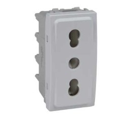 UNICA - PRIZA SIMPLA - 2P+E, OBTURATOARE, IT - 1 M - ALB