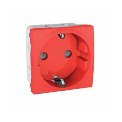 UNICA TOP - 1 PRIZA ELECTRICA - 2P+E, OBTURATOARE - GERMANIA - 2 M - ROSU