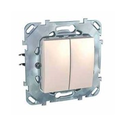 UNICA - COMUTATOR BASCULANT - BIDIR. DUBLU - 10 AX 250 V C.A. - 2 M - IVORIU UNICA - COMUTATOR BASCULANT - BIDIR. DUBLU - 10 AX 250 V C.A. - 2 M - IVORIU