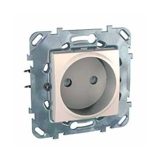 UNICA - 1 PRIZA ELECTRICA - 2P, OBTURATOARE - EUROPA - 2 M - IVORIU