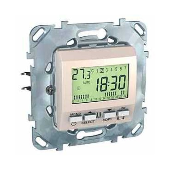 UNICA - CRONOMETRU PROGRAMABIL SAPTAMANAL - 230 V C.A. - 2 M - IVORIU