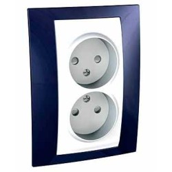 UNICA PLUS - PRIZA DUBLA COMPLETA , UK - 4 M - ALB/ALBASTRU INDIGO