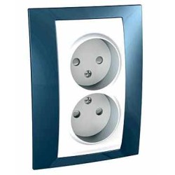 UNICA PLUS - PRIZA DUBLA COMPLETA , UK - 4 M - ALB/ALBASTRU GLACIAR