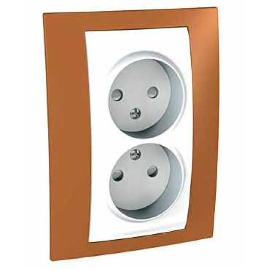 UNICA PLUS - PRIZA DUBLA COMPLETA , UK - 4 M - ALB/PORTOCALIU