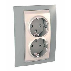 UNICA PLUS - PRIZA DUBLA COMPLETA - 2P+E, UK - 4 M - FILDES/GRI