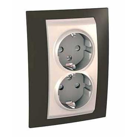 UNICA PLUS - PRIZA DUBLA COMPLETA - 2P+E, UK - 4 M - FILDES/CACAO