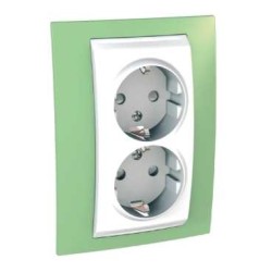 UNICA PLUS - PRIZA DUBLA COMPLETA - 2P+E, UK - 4 M - ALB/MAR VERDE