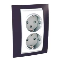 UNICA PLUS - PRIZA DUBLA COMPLETA - 2P+E, UK - 4 M - ALB/GARNET