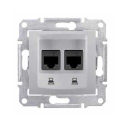 SEDNA - PRIZA DUBLA DE DATE - RJ45 CAT.5E STP FARA RAMA ALUMINIU
