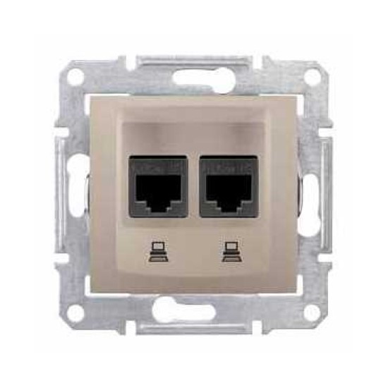 SEDNA - PRIZA DUBLA DE DATE - RJ45 CAT.6 UTP FARA RAMA TITAN