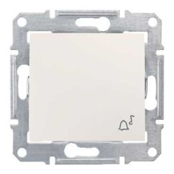 SEDNA - BUTON MONOPOLAR - 10AX SIMBOL SONERIE, IP44 FARA RAMA CREM