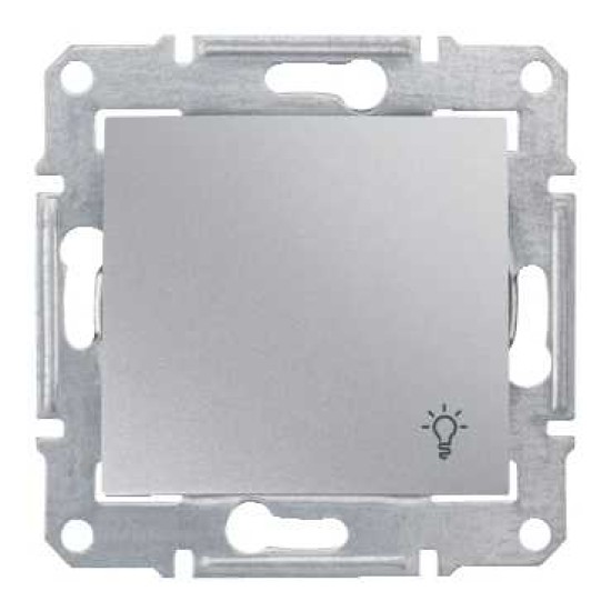 SEDNA - BUTON MONOPOLAR - 10AX SIMBOL LUMINA, FARA RAMA ALUMINIU