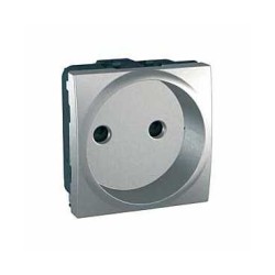 UNICA TOP - 1 PRIZA ELECTRICA - 2P, OBTURATOARE - EUROPA - 2 M - ALUMINIU