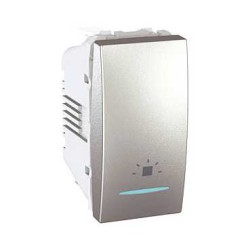 UNICA TOP/CLASS - INTRERUPATOR CU REVENIRE - SIMPLU - 10 A 250 VCA - 1 M - ALU.