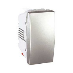 UNICA TOP/CLASS - INTRERUPATOR CU REVENIRE - SIMPLU - 10 A 250 VCA - 1 M - ALU.