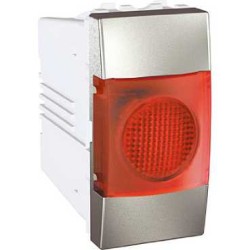 UNICA TOP/CLASS - LAMPA INDICATOR PLATA - 220 VCA - 1 M - ROSU - ALUMINIU