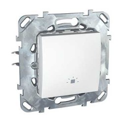 UNICA - COMUTATOR CU BUTON - 10 A 250 V C.A. - 2 M - ALB UNICA - COMUTATOR CU BUTON - 10 A 250 V C.A. - 2 M - ALB