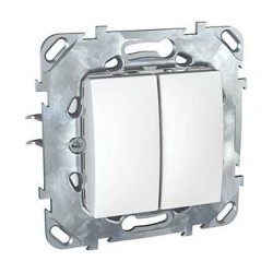 UNICA - COMUTATOR BASCULANT - BIDIR. DUBLU - 10 AX 250 V C.A. - 2 M - ALB UNICA - COMUTATOR BASCULANT - BIDIR. DUBLU - 10 AX 250 V C.A. - 2 M - ALB
