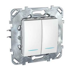 UNICA - COMUTATOR BASCULANT - MONODIR. - 10 AX 250 V C.A. - 2 M - ALB UNICA - COMUTATOR BASCULANT - MONODIR. - 10 AX 250 V C.A. - 2 M - ALB