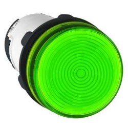 LAMPA PILOT ROTUNDA Ø 22 - VERDE - BAZA BA 9S - <= 250 V - BORNE CLEMA-SURUB