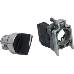 SELECTOR COMPLET NEGRU Ø22, CU OPRIRE IN 2 POZITII 1NO