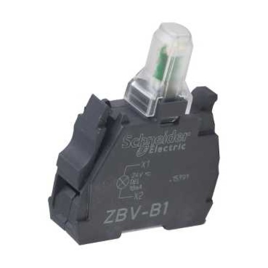 BLOC LUMINOS ALB PENTRU CAPAC Ø 22, LED INTEGRAL 24 V, BORNE CLEMA-SURUB