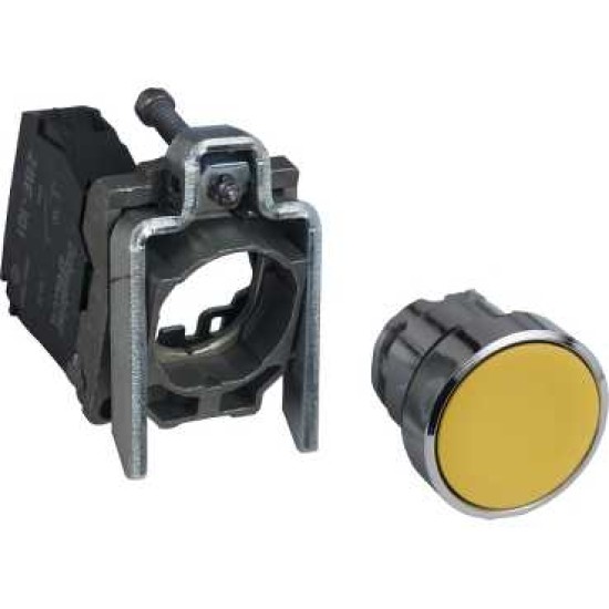 BUTON COMPLET INCASTRAT GALBEN Ø22, CU REVENIRE CU ARC, 1NO, NEMARCAT BUTON COMPLET INCASTRAT GALBEN Ø22, CU REVENIRE CU ARC, 1NO, NEMARCAT