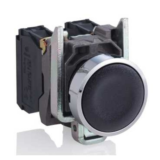 BUTON COMPLET INCASTRAT NEGRU Ø22, CU REVENIRE CU ARC, 1NO, NEMARCAT