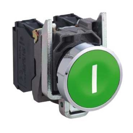 BUTON COMPLET INCASTRAT VERDE Ø 22, REVENIRE CU ARC, 1NO, „I”