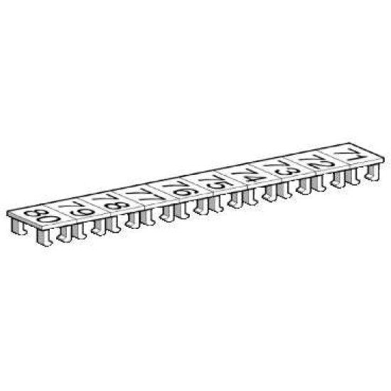 ETICHETA CLEMA, ALBA - PAS 6 MM - 25 BENZI DE 10 CARACTERE 71...80