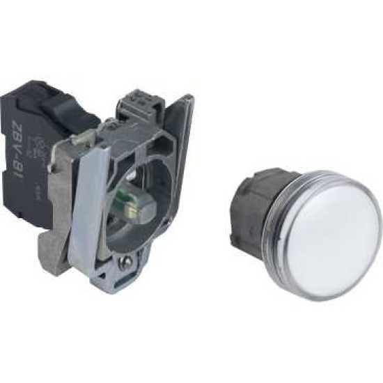 LAMPA PILOT COMPLETA ALBA Ø 22, LENTILA SIMPLA, LED INTEGRAL 24 V