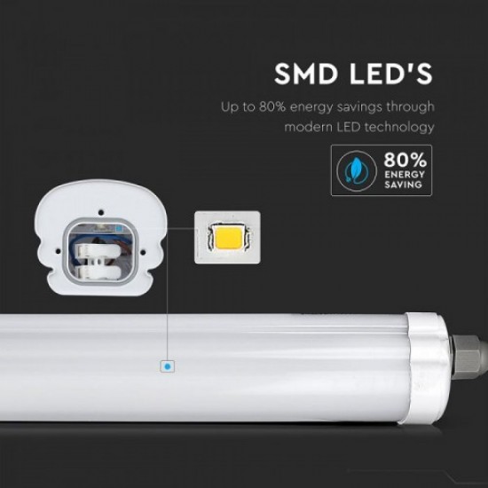 Lampa LED impermeabil Seria G-Economic 1200mm 36W alb rece