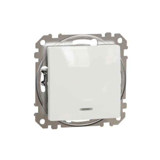 Sedna Design, Intrerupator bipolar cu indicator luminos rosu 10AX, alb