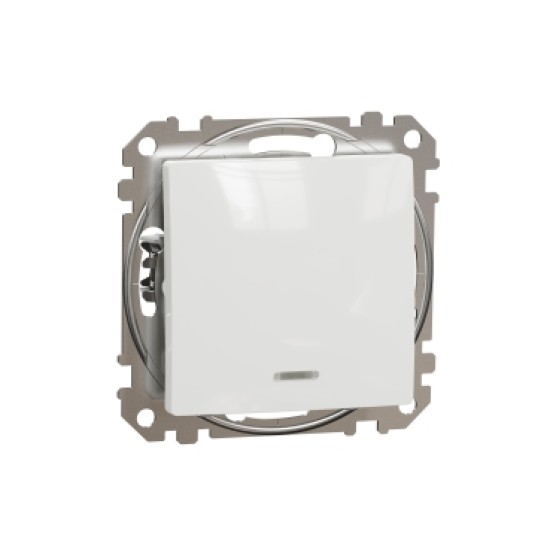 Sedna Design, Intrerupator cruce indicator luminos albastru, alb