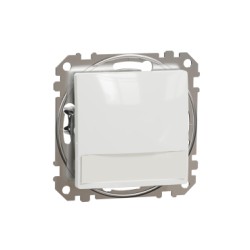 Sedna Design, Intrerupator cu revenire indicator luminos 12V 10A, cu suport eticheta, alb