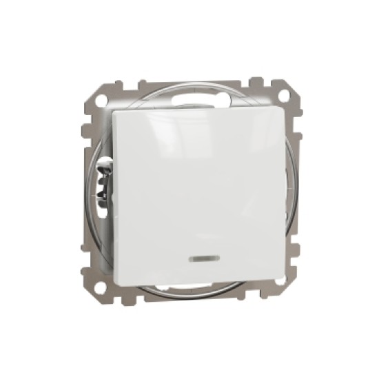 Sedna Design, Intrerupator bipolar cu indicator luminos rosu 16AX, alb