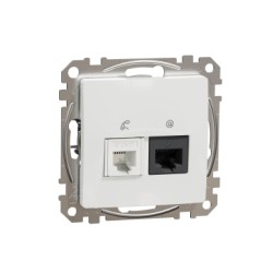 Sedna Design, Priza RJ11-RJ45 Cat5E UTP, alb