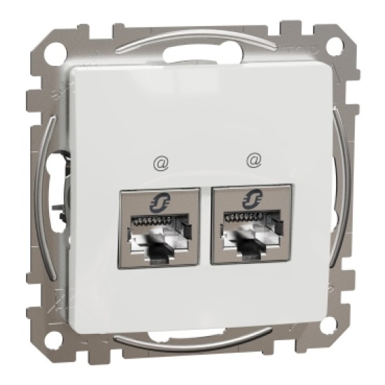 Sedna Design, Priza dubla RJ45 Cat6A STP, alb