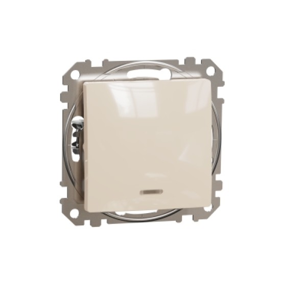 Sedna Design, Intrerupator 10Ax cu indicator luminos rosu, bej Sedna Design, Intrerupator 10Ax cu indicator luminos rosu, bej