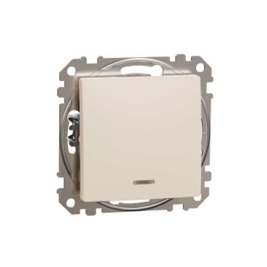 Sedna Design, Intrerupator bipolar cu indicator luminos rosu 16AX, bej