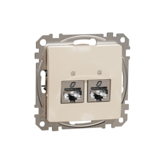 Sedna Design, Priza dubla RJ45 Cat5E STP, bej
