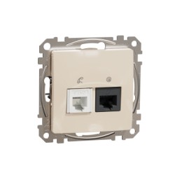Sedna Design, Priza RJ11-RJ45 Cat5E UTP, bej